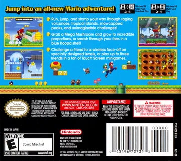 New Super Mario Bros. (USA) box cover back